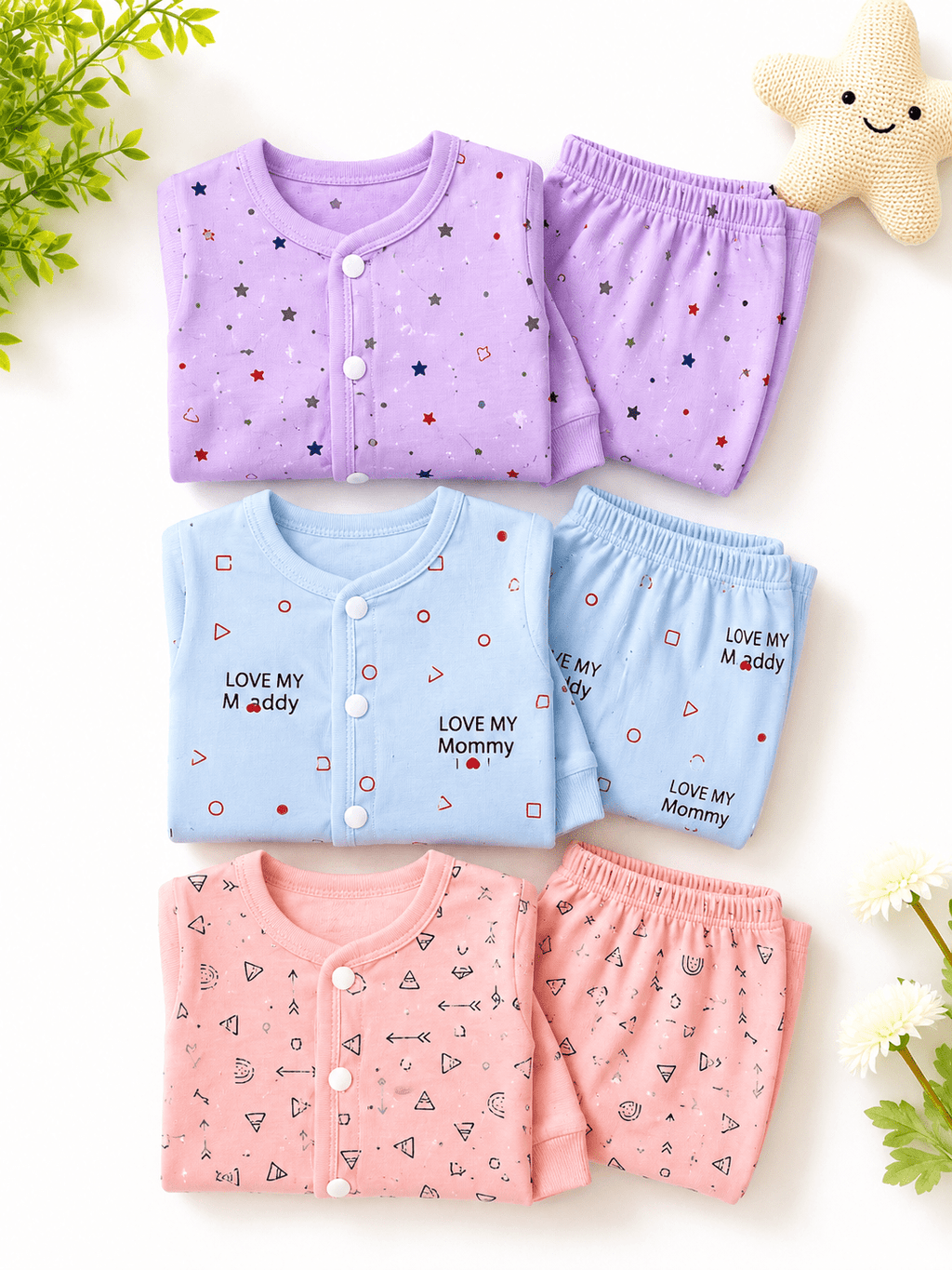 3-Piece Premium Cotton Baby Suit Set