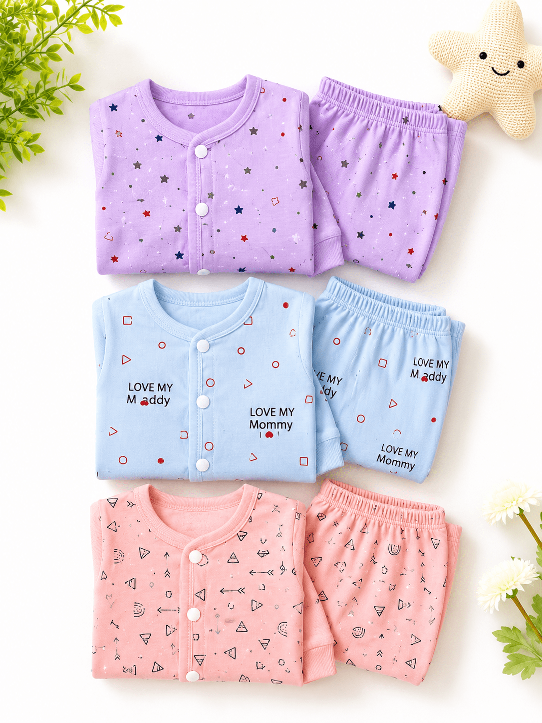 3-Piece Premium Cotton Baby Suit Set