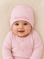 4 Pcs MashAllah Embroidered Newborn Baby Cap Set – Premium Soft Cotton Beanies