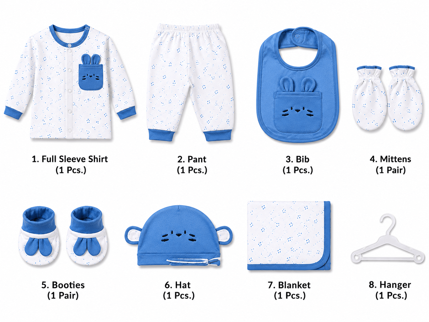 Teddy Bear Gift Set – 8 Pcs 👶