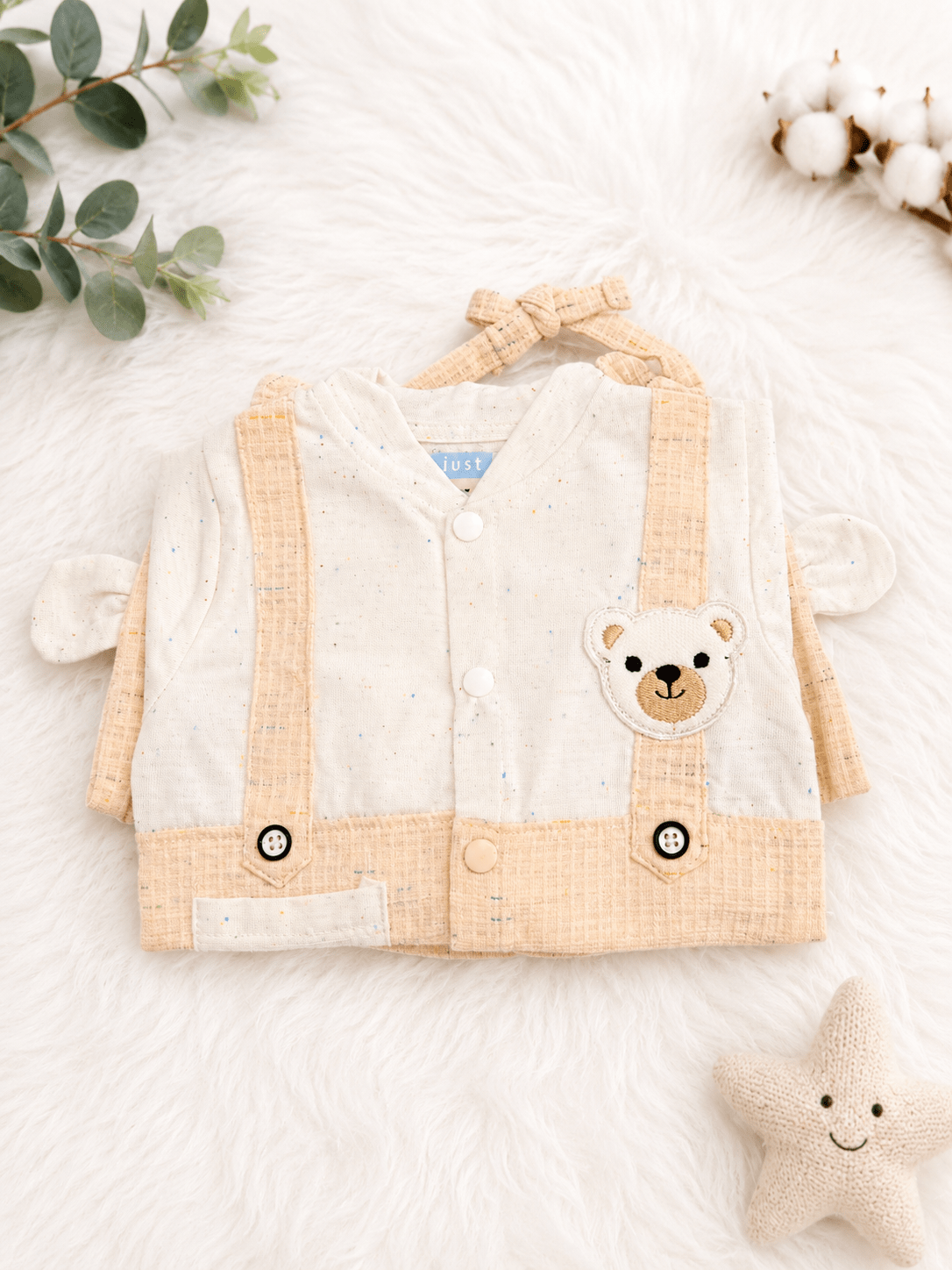 🧸 Bear Buddy Baby Cotton Outfit Set
