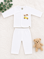 🚗 Premium "Let's Go" Newborn Baby Boy Clothing Set 👶🤍