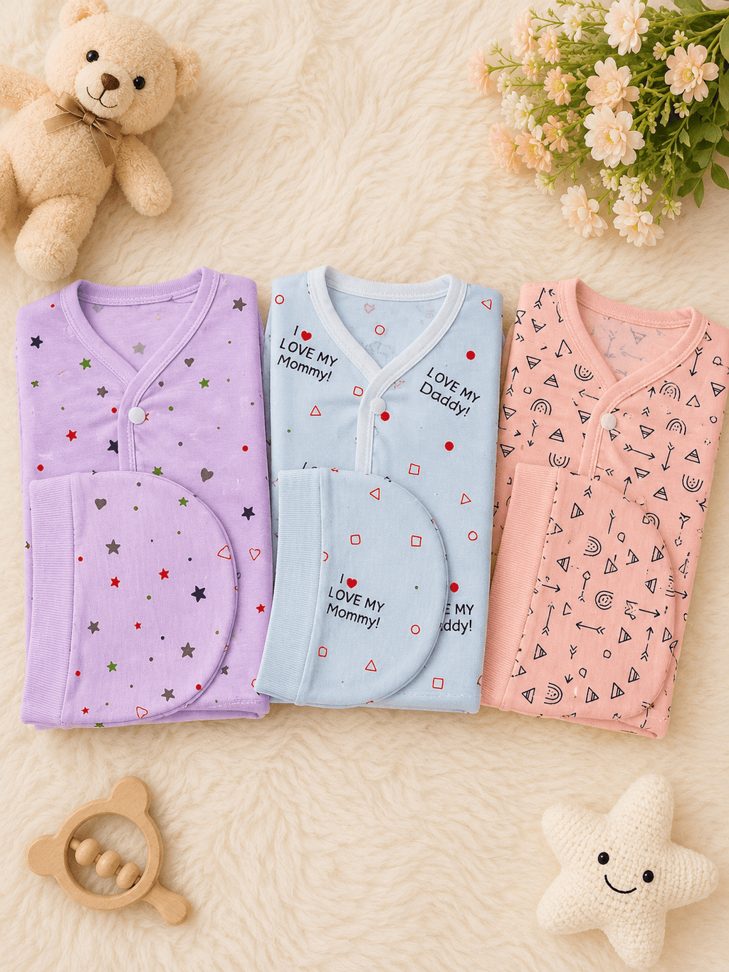 3-Piece Premium Cotton Baby Suit Set