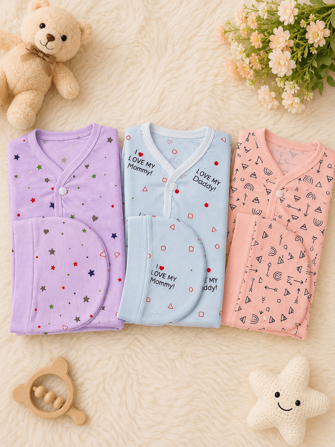 3-Piece Premium Cotton Baby Suit Set
